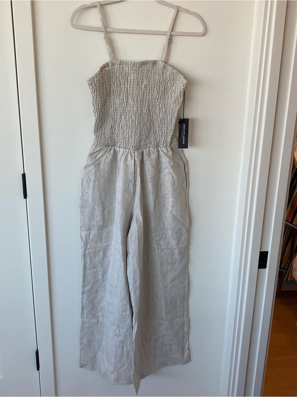 Saks Fifth Avenue 100% linen jumpsuit. NWT.  Size M